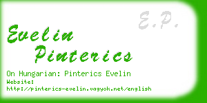 evelin pinterics business card